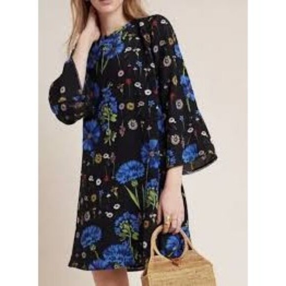 Dresses & Skirts - Anthropologie Maeve Lucinda Silk Tunic Floral Dress Sz‎ Small